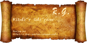 Ribár Günter névjegykártya